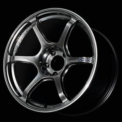 (set of 4) Advan RG-4 Racing Hyper Black/Ring | 17x9" +63mm | 5x114.3mm Wheels