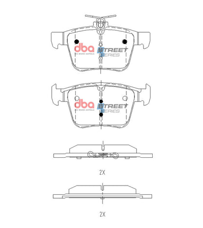 DBA Street Series Rear Brake Pads | VW Golf MK7 (15-21) (DB2415SS)