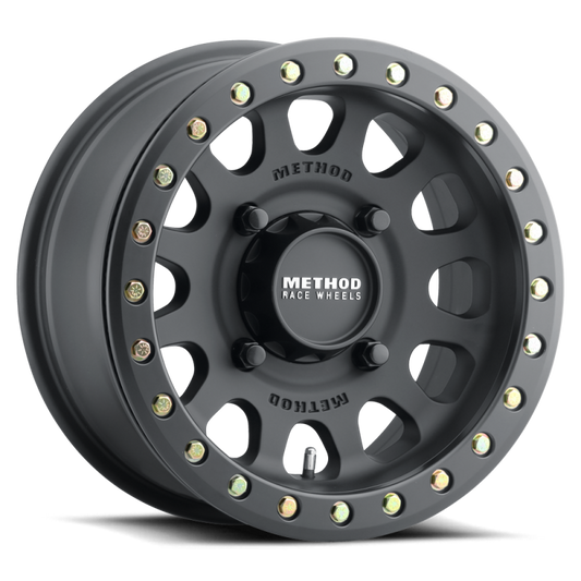 (set of 4) Method MR401 UTV Beadlock Matte Black | 15x7" +38mm | 4x136mm Wheel