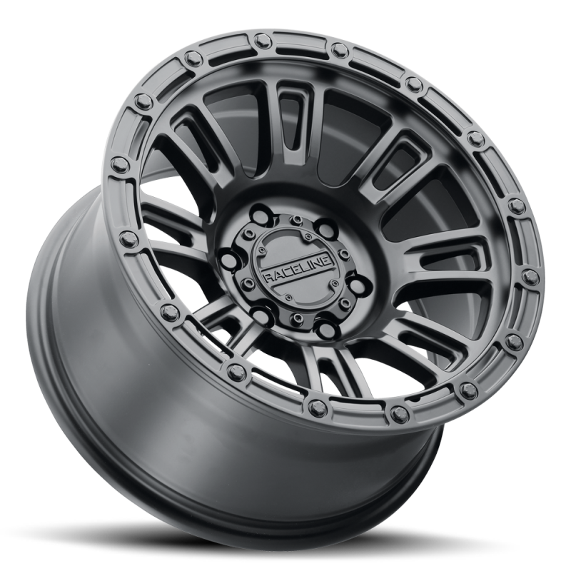 (set of 4) Raceline 956 Compass Satin Black | 17x8.5" +0mm | 5x127mm Wheel