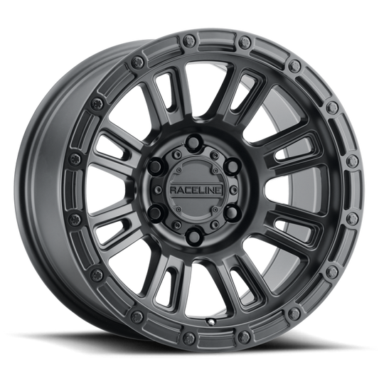 Raceline 956 Compass Satin Black | 17x8" +30mm | 5x114.3mm Wheel