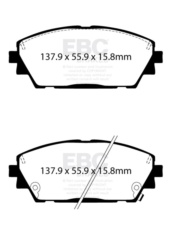 EBC Brakes DP42416R Yellowstuff Street & Track Brake Pads for 19-22 3