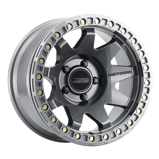 Method MR108 Beadlock Gloss Titanium | 17x9" -44mm | 5x5mm Wheel