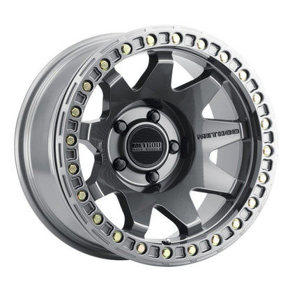 (set of 4) Method MR108 Beadlock Gloss Titanium | 17x9" -44mm | 5x5in Wheel