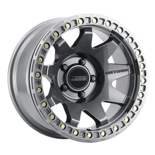 (set of 4) Method MR108 Beadlock Gloss Titanium | 17x9" -44mm | 5x5in Wheel