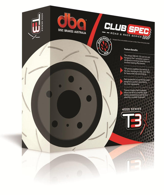 DBA Club Spec 4000 T3 Single Rear Brake Rotor | 2002-2007 Subaru Impreza WRX (42657S)