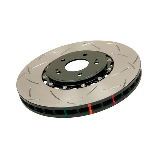 DBA Front Slotted 5000 Series 2 Piece Rotor Assembled w/ Black Hat | 2008-2015 Mitsubishi Lancer Evo X (52224V2BLKS)