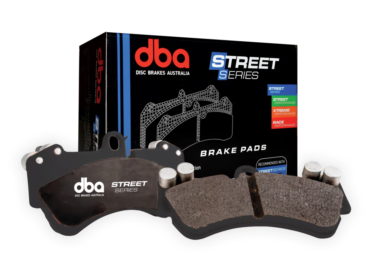 DBA Street Series Rear Brake Pads 2022-2024 WRX w/ Hand E-Brake / 2013-2021 BRZ w/ Steel Calipers / 2010-2014 Legacy / 2014-2015 Forester XT