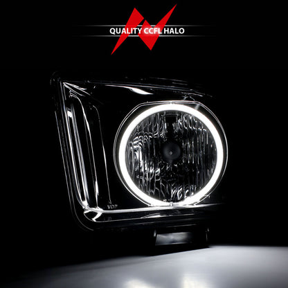 ANZO 05-09 Ford Mustang Crystal Headlights w/Halo Black CCFL Pair | Mustang (121033)