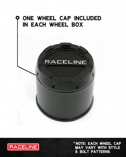 (set of 4) Raceline 950 Gauge Satin Black | 15x8" -24mm | 6x139.7mm Wheel