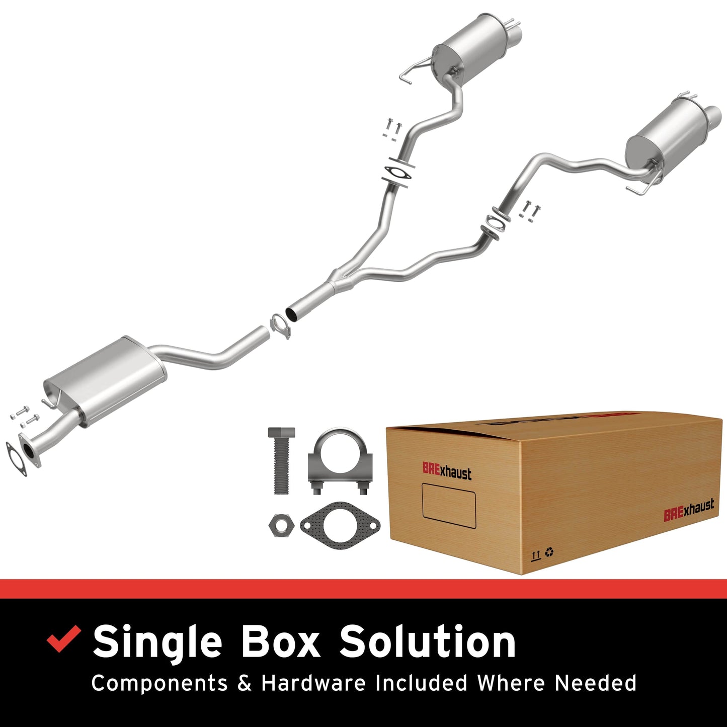 BRExhaust 2007-2009 Hyundai Santa Fe 3.3L Direct-Fit Replacement Exhaust System