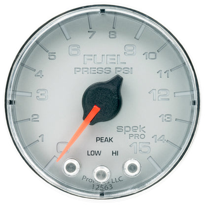 Autometer Spek-Pro 2 & 1/16" Fuel Press Gauge 15PSI