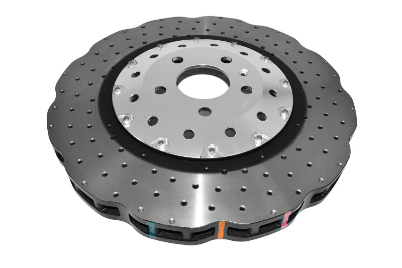 DBA Front 5000 Series Cross Drilled Rotor w/ Silver Hat | Audi RS7 (14-18) (DBA53002WSLVXD)
