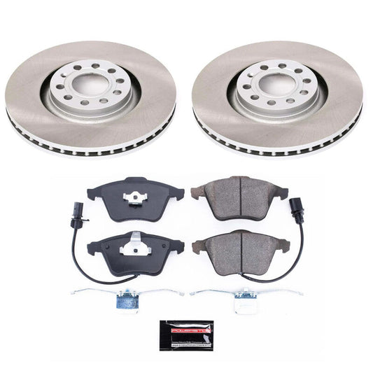 PowerStop 05-09 Audi A4 Quattro Front Semi-Coated Rotor Kit (SC2990)
