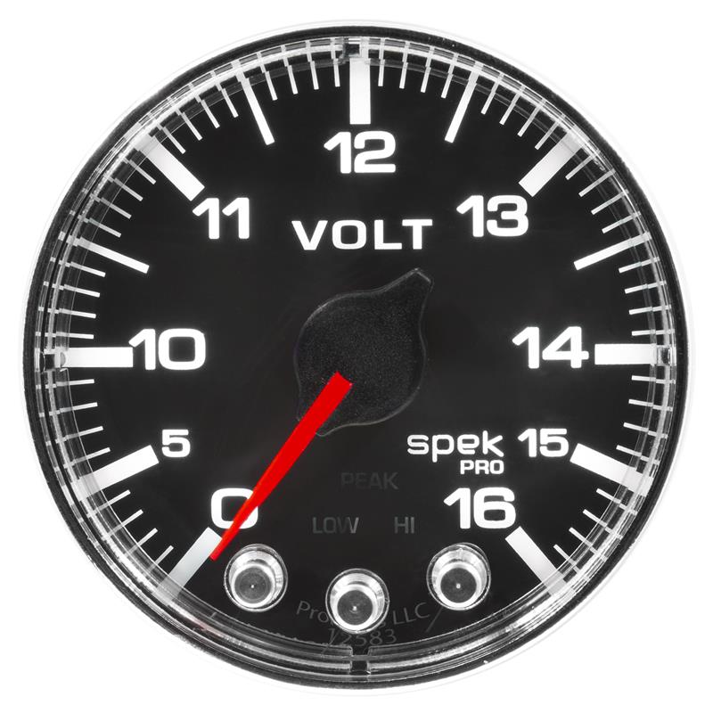 Autometer Spek-Pro 2 & 1/16" Voltmeter Gauge 16V