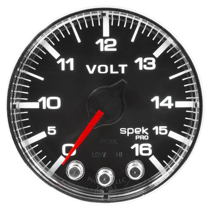 Autometer Spek-Pro 2 & 1/16" Voltmeter Gauge 16V