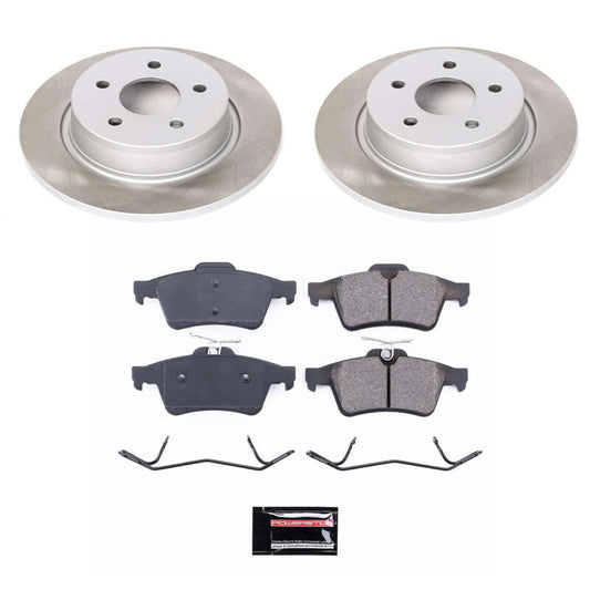PowerStop Rear Semi-Coated Rotor Kit | 2014–2018 Ford Transit Connect (SC6398)