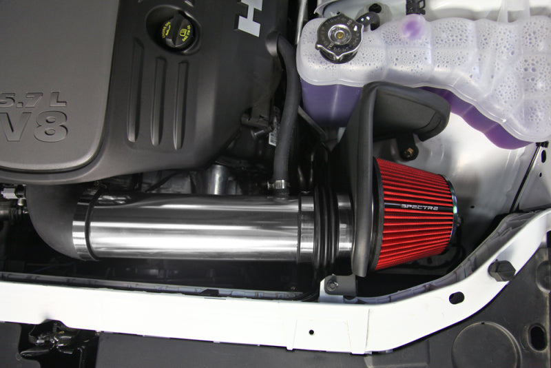 Spectre 11-17 Dodge Challenger/Charger 5.7L V8 Air Intake Kit - Polished w/Red Filter | Dodge Challenger/Charger (11-17) (9036)
