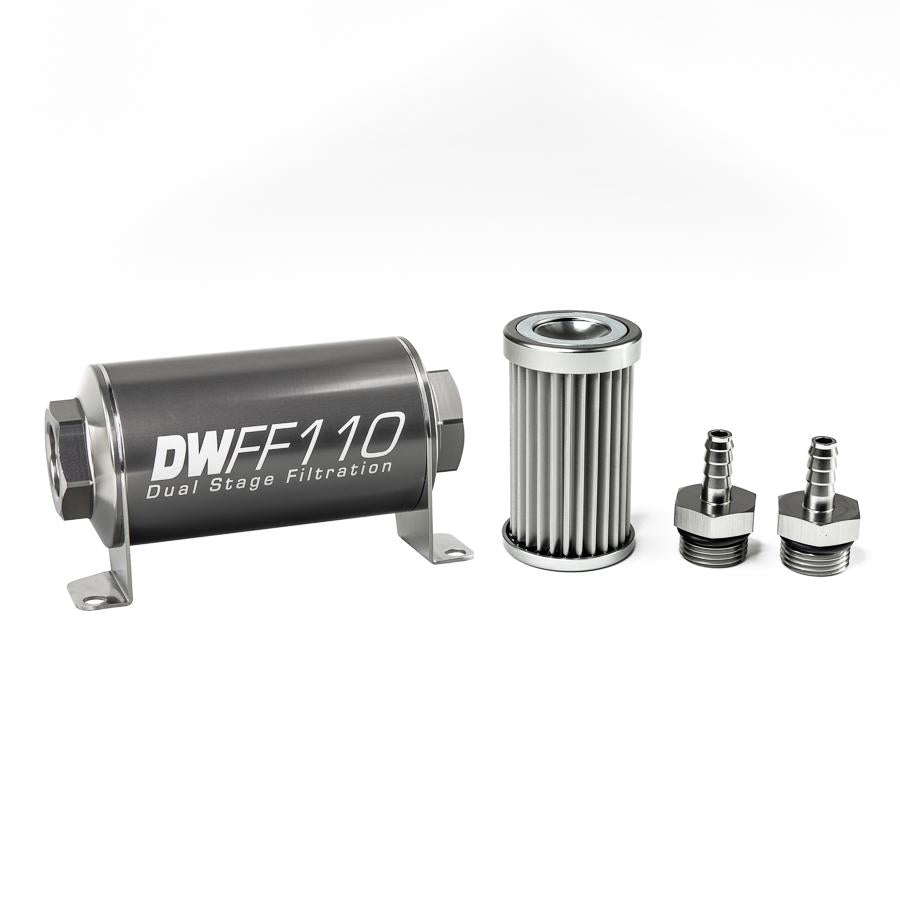 Deatschwerks Universal 100 Micron 110mm Fuel Filter Kit (8-03-110-100K-10/-38/-516/-6/-8)
