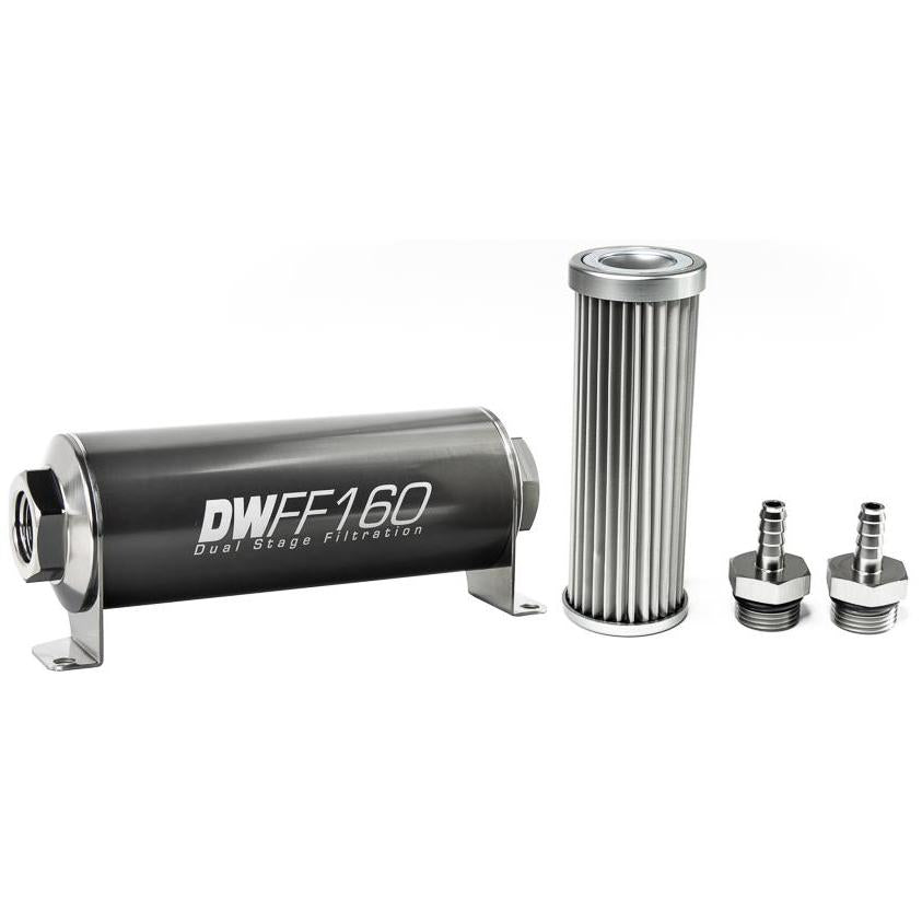 Deatschwerks Universal 10 Micron 160mm Fuel Filter Kit (8-03-160-010K-10/-38/-516/-6/-8)
