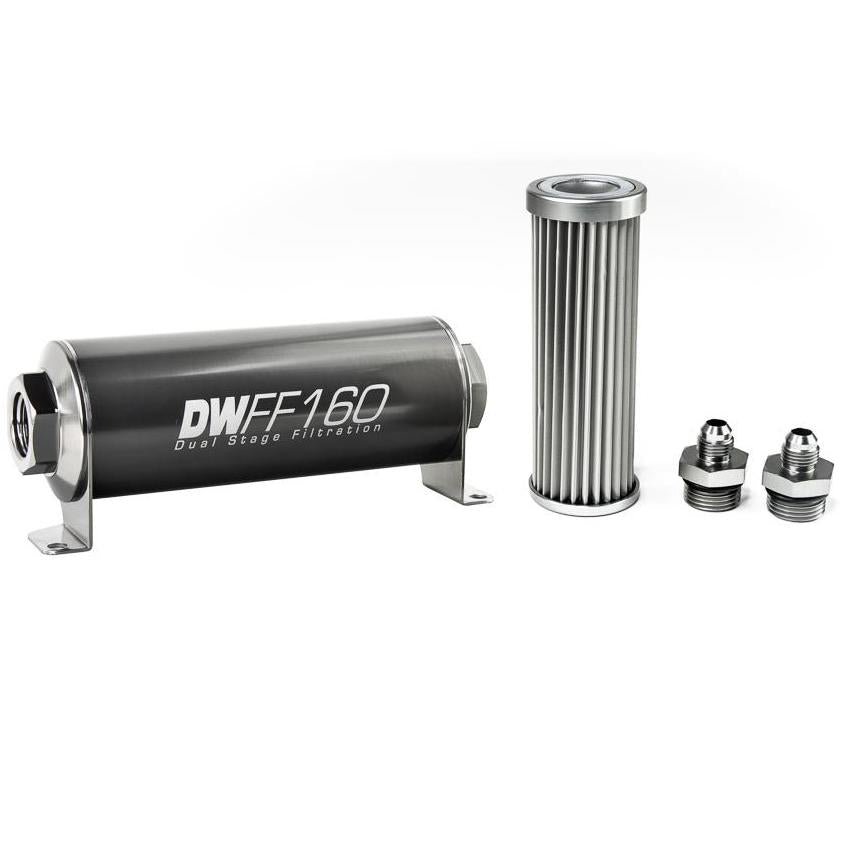 Deatschwerks Universal 10 Micron 160mm Fuel Filter Kit (8-03-160-010K-10/-38/-516/-6/-8)