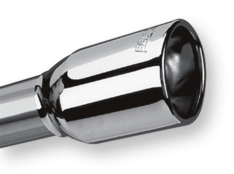 Borla 20153 Polished Tip Single Oval Rolled Angle-Cut | Universal (20153)