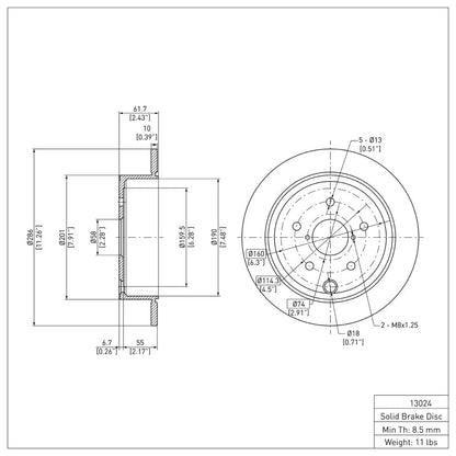 DFC 15 - 21 Subaru WRX Rear Brake Rotor (600 - 13024) - WheelFlip