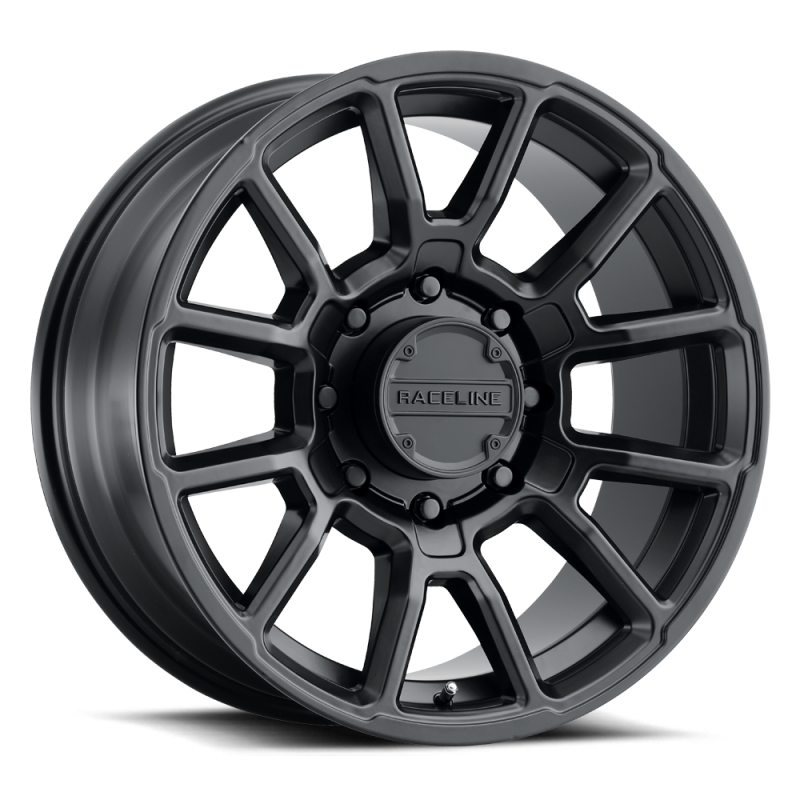 (set of 4) Raceline 950 Gauge Satin Black | 16x8" +0mm | 5x127mm Wheel