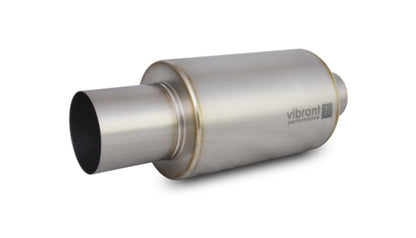 Vibrant Titanium Muffler w/Straight Cut Natural Tip 3.5in Inlet / 3.5in Outlet