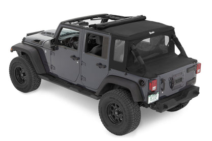 Bestop 80103-17 Halftop Conversion Kit For Jeep Wrangler JK 07-18 4-Door Black Twill