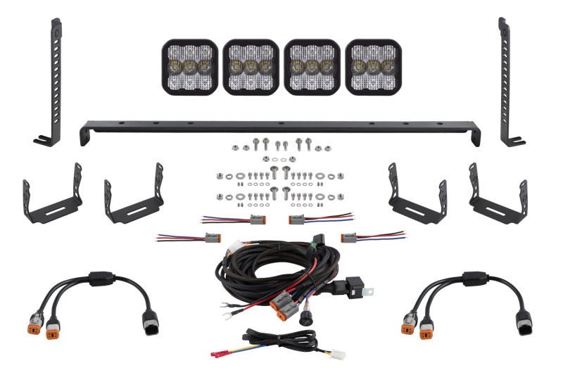 Diode Dynamics 14 - 23 Toyota 4Runner SS5 Stealth Grille LED 2 - 4 Pod Kit - White Combo | Toyota 4Runner (14 - 23) (DD7542) - WheelFlip