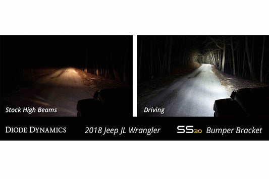 Diode Dynamics DD Bumper Light Kit - White / Combo Beam - Dual SS30 Bars | Jeep Wrangler JL: 2018+ (DD6085)