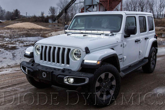 Diode Dynamics DD Hood-Mount LED System - Amber / Combo Beam - Single SS50 Bar | Jeep Wrangler JL: 2018+ (DD6109)
