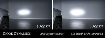 Diode Dynamics SS5 Stealth Grille LED 2 - Pod Kit White Combo | Toyota 4Runner (14 - 24) DD7534 - WheelFlip