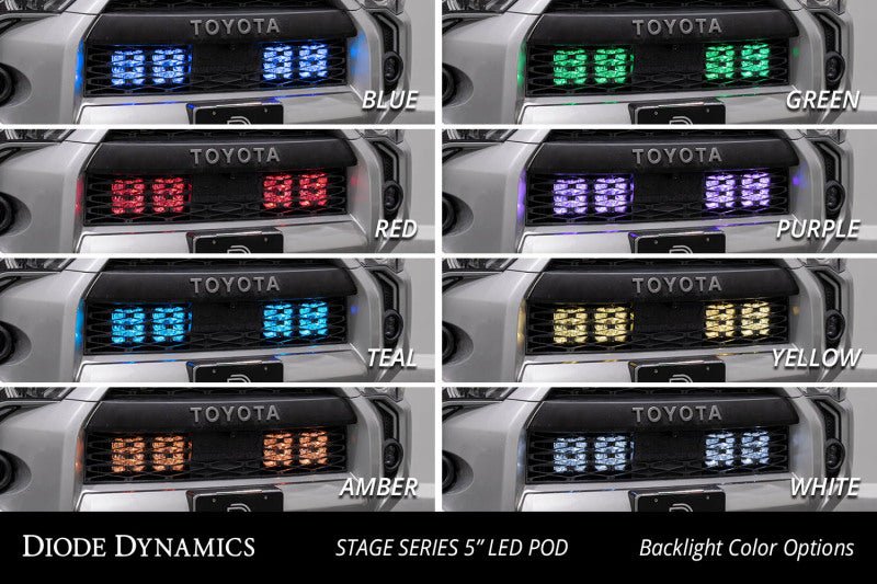Diode Dynamics SS5 Stealth Grille LED 2 - Pod Kit Yellow Pro Driving | Toyota 4Runner (14 - 24) DD7541 - WheelFlip
