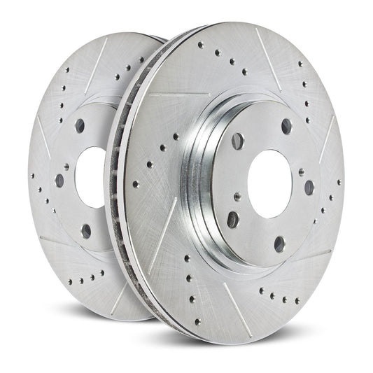 PowerStop Front Drilled & Slotted Rotor Pair | BMW 750i xDrive (10-15) (EBR1220XPR)
