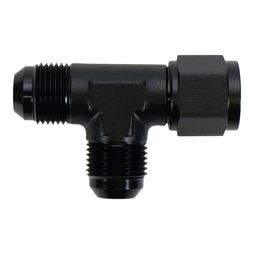 DeatschWerks 10AN Male Flare to Female Flare Swivel Tee on Straight - dw-6-02-0779-B