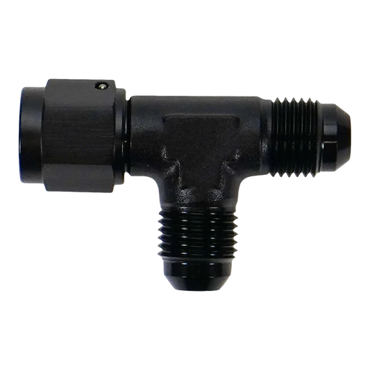 DeatschWerks 6AN Male Flare to Female Flare Swivel Tee on Straight - 6-02-0780-B