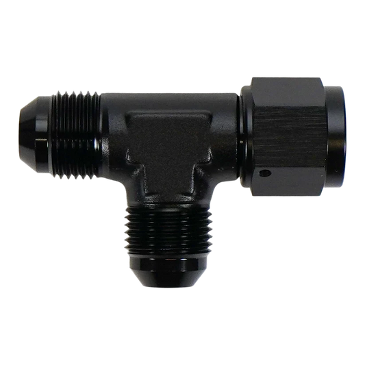 DeatschWerks 8AN Male Flare to Female Flare Swivel Tee on Straight - 6-02-0781-B