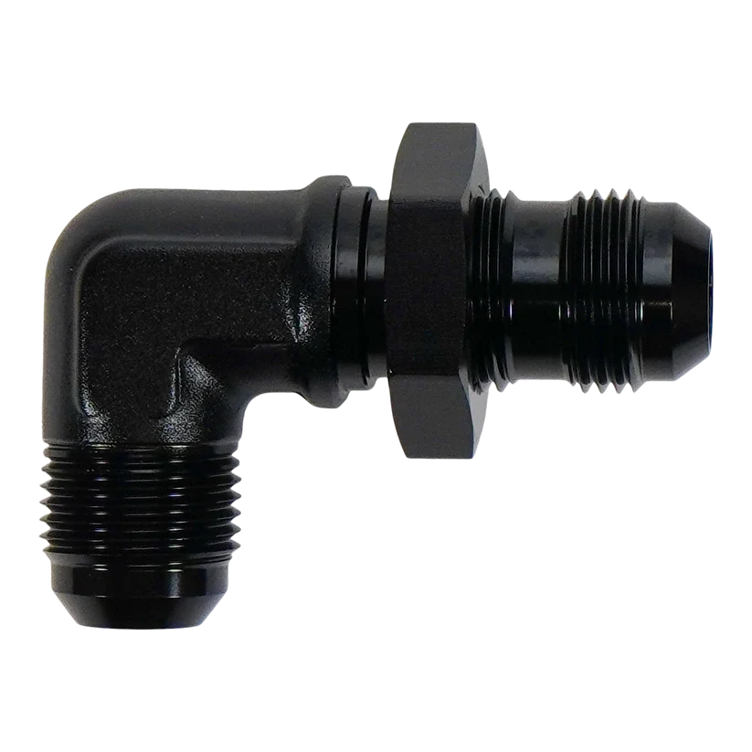 DeatschWerks 10AN Male Flare Bulkhead 90-Degree (with nut) - 6-02-0791-B