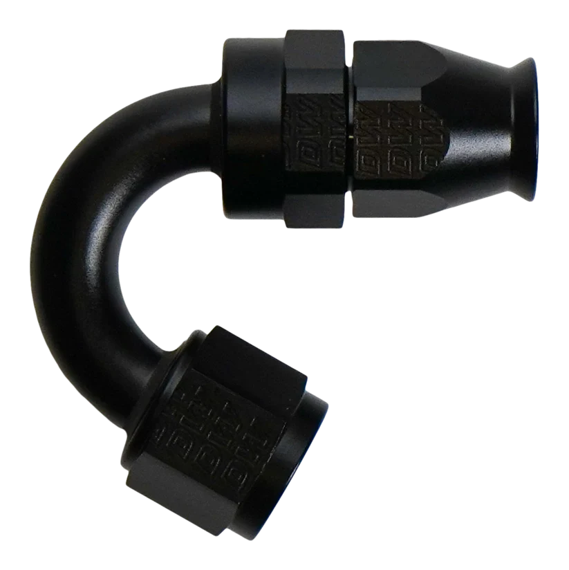 DeatschWerks 8 AN Female Flare Swivel (Incl Ferule/Olive) 150-degree Hose End PTFE - 6-02-0880-B