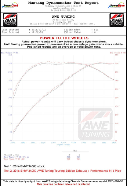 AWE Tuning Performance Mid Pipe for BMW F3X 340i / 440i (3015-11028)