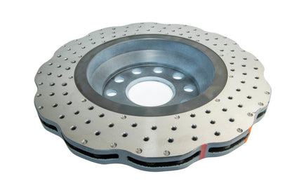 DBA Rear 4000 Series Drilled Wavy Rotor w/ Slv Hat | Volkswagen GTI (14-21) (DBA42809WSLVXD)