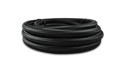 Vibrant Performance Braided Rubber Lined Flex Hose Black Nylon -4AN