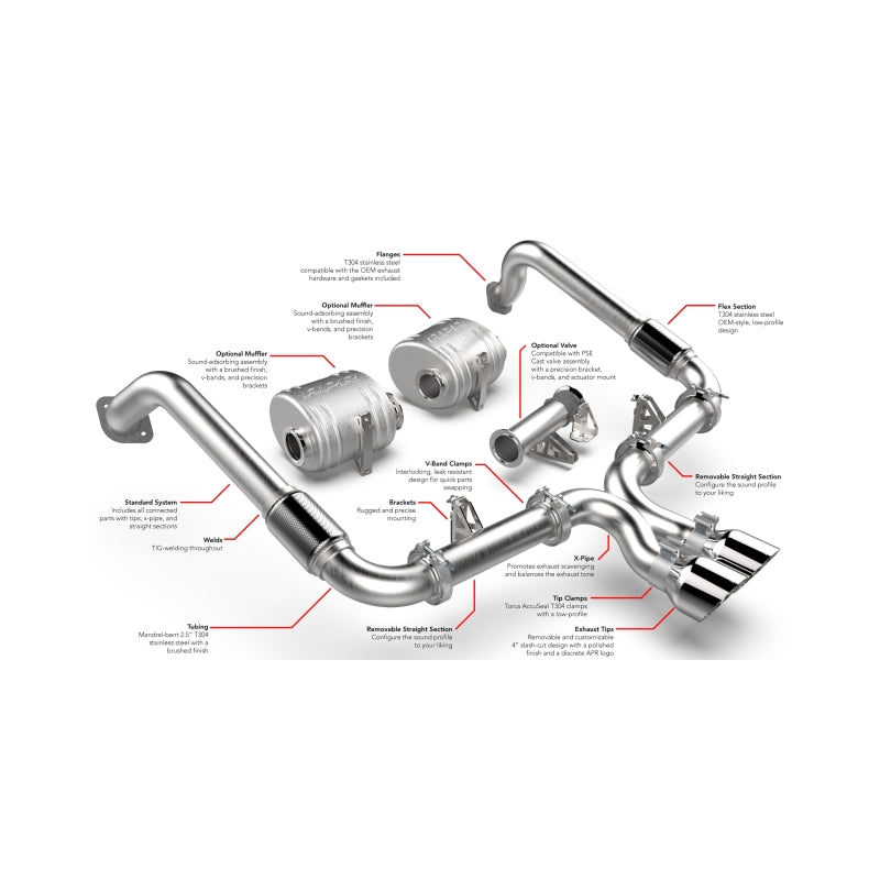 APR Catback Exhaust System | Porsche 718 Boxster / Cayman (17-25) (CBK0024)