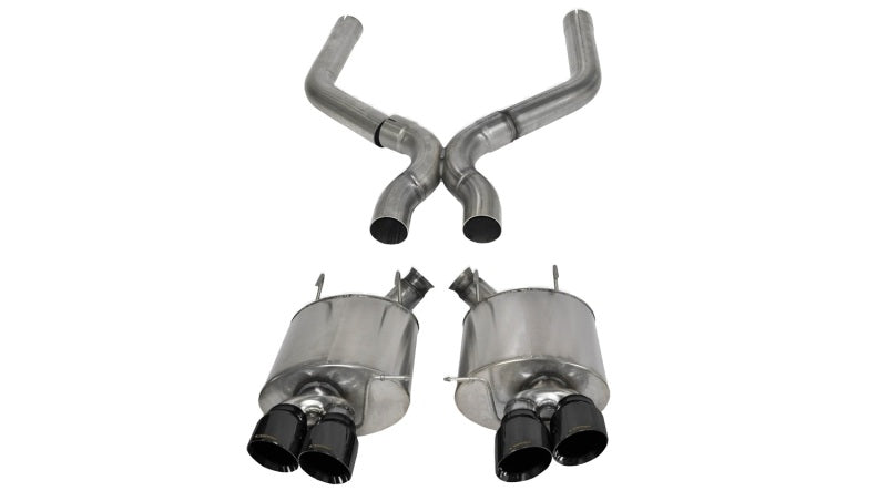 CORSA Sport / 3.0 in Axle-Back w X-Pipe 4.0 in Twin Tips | 2013-2014 Ford Mustang GT500 (14323)