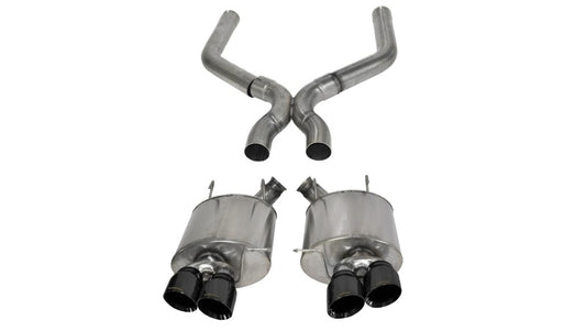 CORSA Sport / 3.0 in Axle-Back w X-Pipe 4.0 in Twin Tips | 2013-2014 Ford Mustang GT500 (14323)