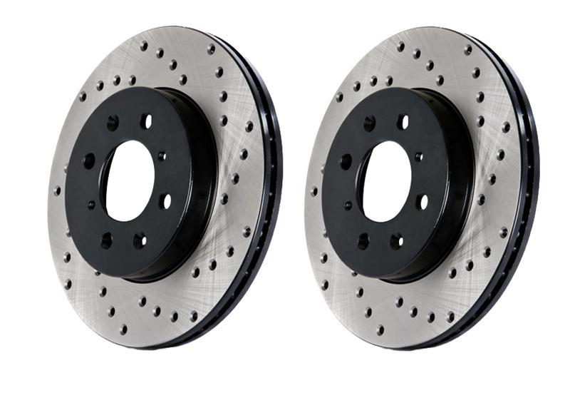 Stoptech 128.33129L Sport Cross-Drilled Disc Brake Rotors For Volkswagen Jetta