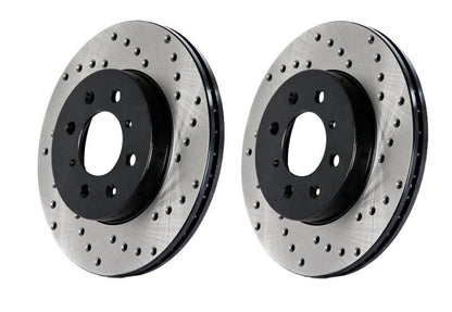 Stoptech 128.40068R Sport Cross-Drilled Disc Brake Rotors For Honda Accord