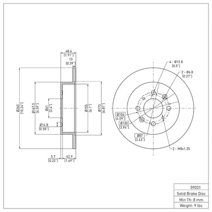 DFC 01-05 Acura EL Rear Brake Rotor (600-59031)